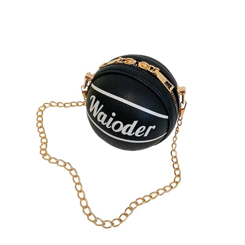 Kids Shoulder Bag PU Leather Cross-Body Pack Metal Chain Strap