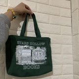 Books Print Canvas Shoulder Bag Tote Reusable Beach Bag