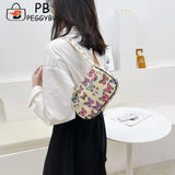 Canvas Underarm Bag Vintage Mini Daisy Butterfly Plaid Handbags