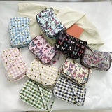 Canvas Underarm Bag Vintage Mini Daisy Butterfly Plaid Handbags