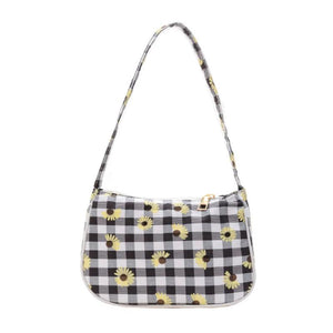 Canvas Underarm Bag Vintage Mini Daisy Butterfly Plaid Handbags