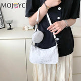 Vintage Flower Print Crossbody Bag with Mini Purse Pendant
