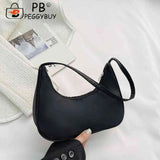 Women Hobo Shoulder Bag Solid Crescent Underarm Bag Nylon Crossbody Handbags