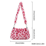 Plush Animal Print Shopper Purses Handbag Shoulder Underarm Bag