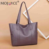 Solid Top-handle Bag Autumn PU Leather Shoulder Satchel Large Capacity