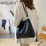 Vintage Solid Leather Shoulder Shopping Bag