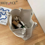 Vintage Solid Leather Shoulder Shopping Bag