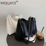 Vintage Solid Leather Shoulder Shopping Bag