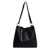 Vintage Solid Leather Shoulder Shopping Bag