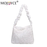 Women Casual Pleated Shoulder Bags Large Tote Shopping Bags
