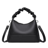Vintage Pleated Leather Handbag Large Capacity