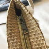 Straw Woven Handbags Beach Letters Embroidery Messenger Bags
