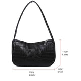 Crocodile Pattern Women Underarm Bag PU Leather Ladies Shoulder Tote Purse Handb