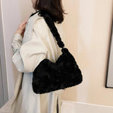 Retro Warm Autumn Winter Shoulder Bag Plush Lady Handbag