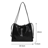 Daily Female PU Leather Drawstring Underarm Bag