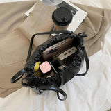 Daily Female PU Leather Drawstring Underarm Bag