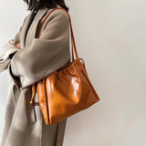 Daily Female PU Leather Drawstring Underarm Bag