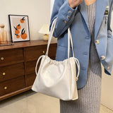 Daily Female PU Leather Drawstring Underarm Bag