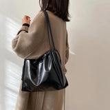 Daily Female PU Leather Drawstring Underarm Bag