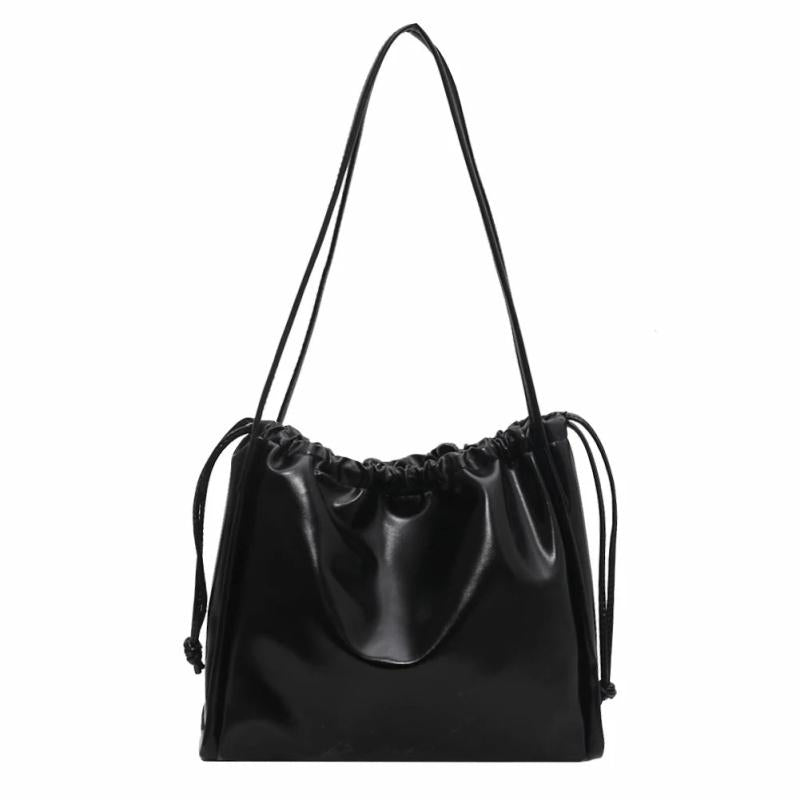 Daily Female PU Leather Drawstring Underarm Bag