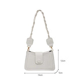 Stone Pattern Women Shoulder Bag PU Retro Woven Strap