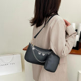 2Pcs Women Butterfly Chain Shoulder Bags Casual Underarm Bag Ladies Handbags