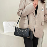 2Pcs Women Butterfly Chain Shoulder Bags Casual Underarm Bag Ladies Handbags