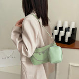 2Pcs Women Butterfly Chain Shoulder Bags Casual Underarm Bag Ladies Handbags