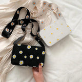 Women Flower Print Shoulder Bag Zipper Crossbody Handbag Classic Wallet