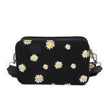 Women Flower Print Shoulder Bag Zipper Crossbody Handbag Classic Wallet