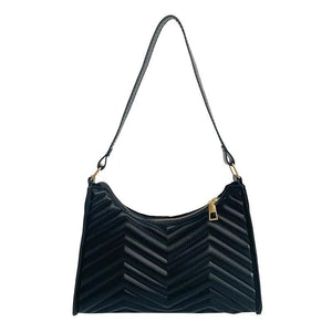 Crocodile Pattern Half-Moon Leather Crossbody Bag