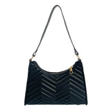 Crocodile Pattern Half-Moon Leather Crossbody Bag