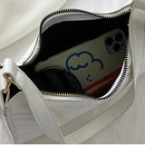 Crocodile Pattern Half-Moon Leather Crossbody Bag