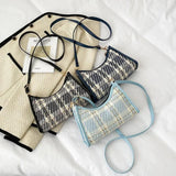 Soft Leather Plaid Armpit Women's Bag Crossbody Handbag