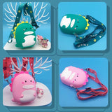 Dinosaur Crossbody Bag Kids Silicone Shoulder Pouch