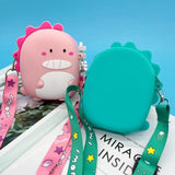 Dinosaur Crossbody Bag Kids Silicone Shoulder Pouch