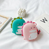 Kids Dino Crossbody Bag Silicone Phone Pouch Girls Purse