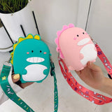 Kids Dino Crossbody Bag Silicone Phone Pouch Girls Purse
