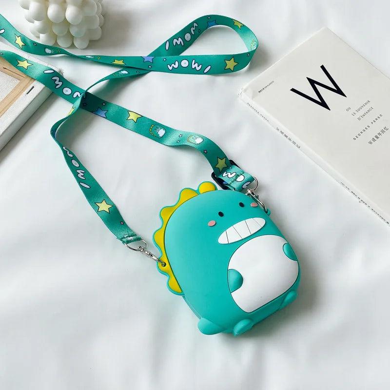 Kids Dino Crossbody Bag Silicone Phone Pouch Girls Purse
