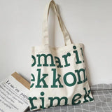 Women Alphabet Canvas Shoulder Bags Female Casual Tote Handbags