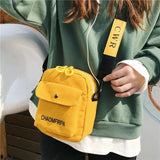 Canvas Shoulder Bag Solid Color Women Messenger Bag Outdoor Casual Crossbody