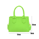 Women Portable Shoulder Message Bag Pure Felt Mini Purse Tote Bag