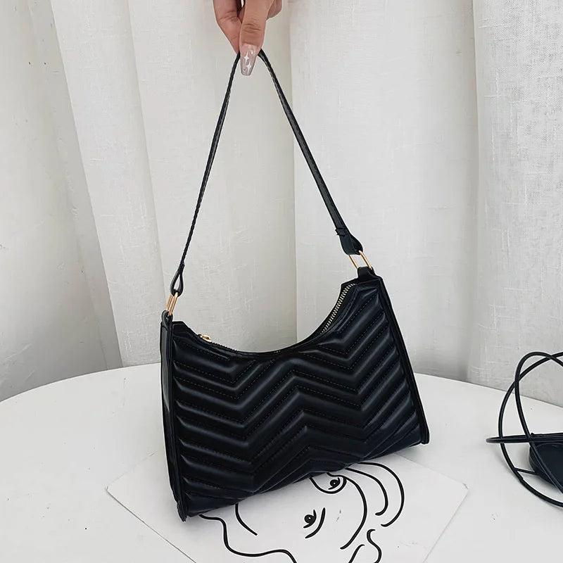 Half-Moon Leather Women Top-handle Bag Vintage Armpit Shoulder Handbag