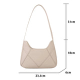 Square Solid PU Leather Shoulder Underarm Bag