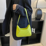Square Solid PU Leather Shoulder Underarm Bag