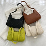 Square Solid PU Leather Shoulder Underarm Bag