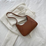 Square Solid PU Leather Shoulder Underarm Bag