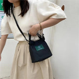 Small Bucket Bag Canvas Tote for Women Handbags
