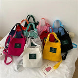 Small Bucket Bag Canvas Tote for Women Handbags