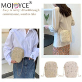Straw Woven Shoulder Bag for Women Summer Beach Vintage Handbag